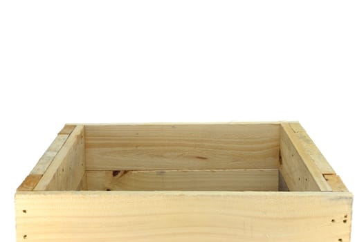 A close up shot of a wooden crate