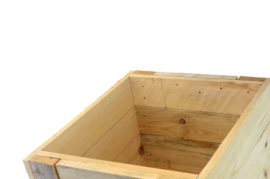 A close up shot of a wooden crate