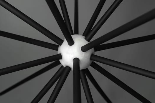An abstract image of a toy molecule design