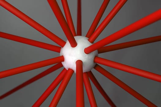 An abstract image of a toy molecule design
