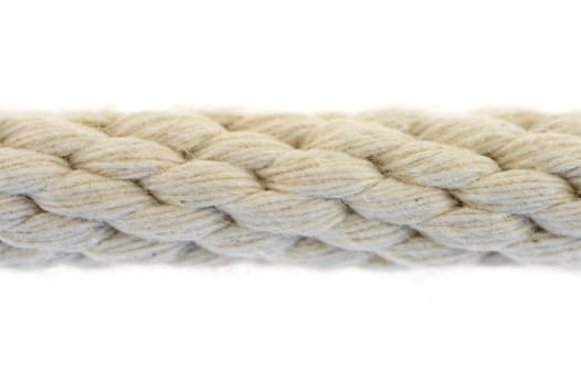 A close up shot of a white rope