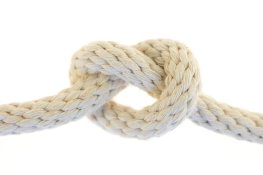 A close up shot of a white rope