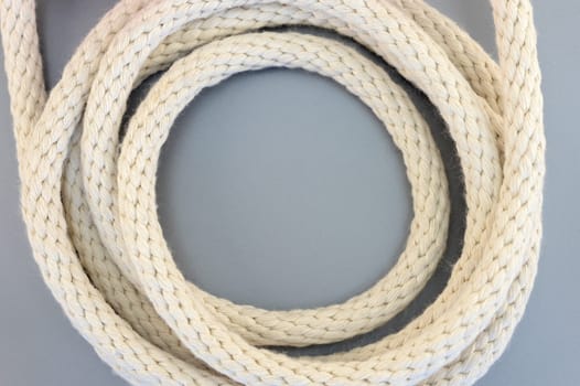 A close up shot of a white rope