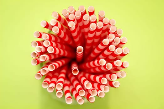 colorful drinking straws in a mug