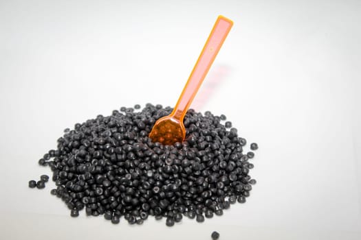 Granules against a white background