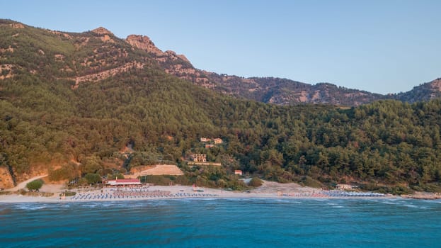 Aerial view of Paradise beach. Thassos Island, Greece
