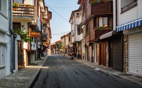 Nesebar, Bulgaria - September 10, 2014: Old Town of Nessebar. Ancient City of Nesebar is one of the major seaside resorts on the Bulgarian Black Sea Coast. UNESCO world heritage site.
