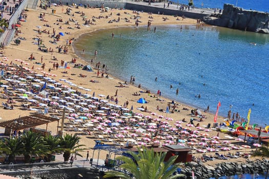 Puerto de Mogan - Gran Canaria / Spain - 01 26 2017: port of Gran Canaria and many attractions