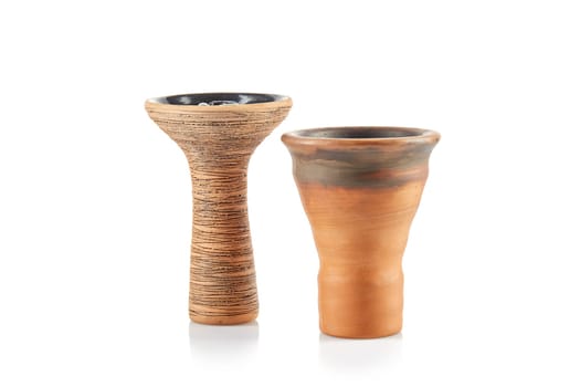 Egyptain and phunel bowl for hookah isolated on a white background.