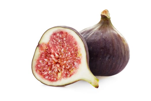 Fresh ripe sweet figs on a white background.