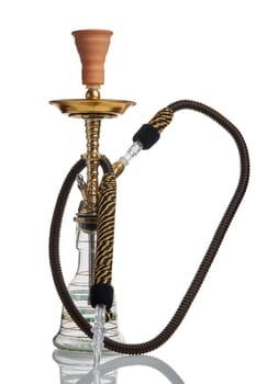 Egyptian hookah (shisha) isolated on a white background.