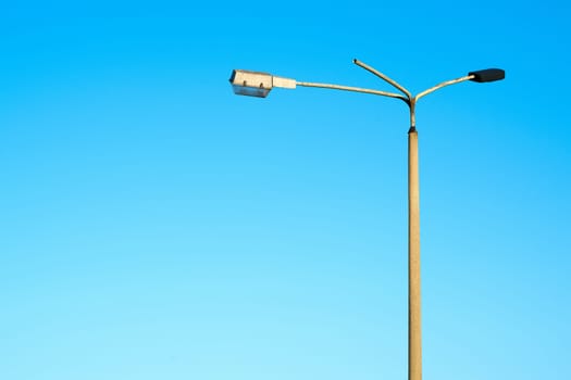old ailing GDR streetlight in the port of Magdeburg in Germany