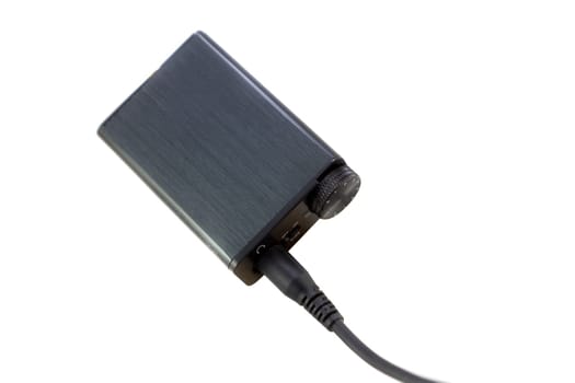 digital to analog converter or headphone amplifier on white background