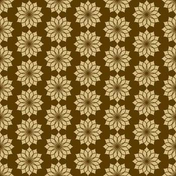 Brown classic jasmine bloom seamless pattern. Vintage jasmine blossom for old or retro design