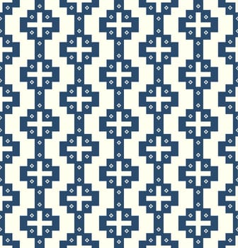 Dark Blue plus sign and blossom pattern on pastel color. Sweet and vintage seamless pattern style for modern or graphic design