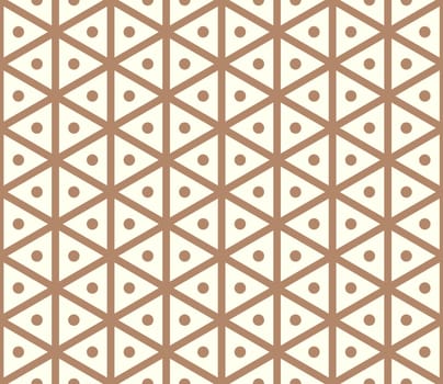 Brown sweet and vintage hexagon and circle seamless pattern on pastel background. Sweet hexagon pattern style of symmetry for modern or graphic design