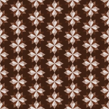 Brown modern rhomboid or star seamless pattern in abstract feature. Graphic pattern in fashionable style for graphic or geometry design