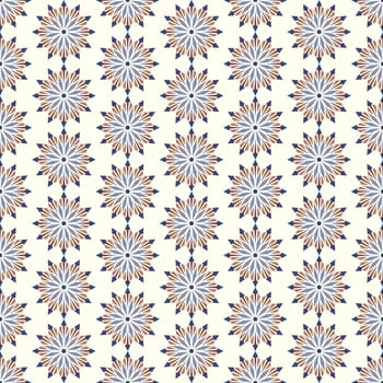 Dark blue modern flower and arrow and rhomboid shape seamless pattern. Graphic bloom pattern for fashionable or classic design