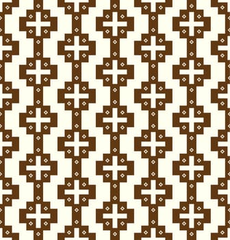 Brown plus sign and blossom pattern on pastel color. Sweet and vintage seamless pattern style for modern or graphic design