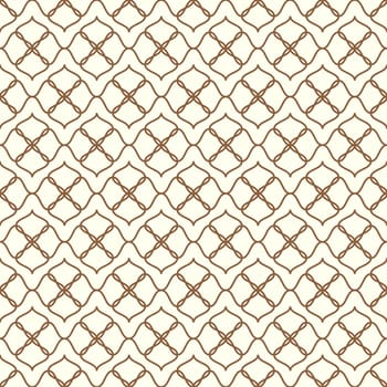 Brown curve blossom seamless pattern on pastel color. Vintage bloom pattern for sweet or retro design.
