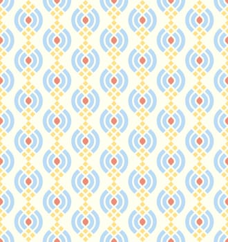 Blue Modern lotus shape seamless pattern on pastel background. Abstract pattern for graphic design and vintage style.
