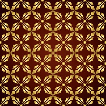 Gold abstract arrow and circle in rectangle shape seamless pattern. Modern pattern for graphic or abstract design.