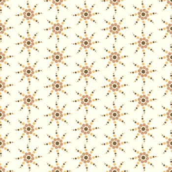 Orange circle flower seamless pattern on pastel background. Sweet and vintage pattern style for cute or modern graphic design