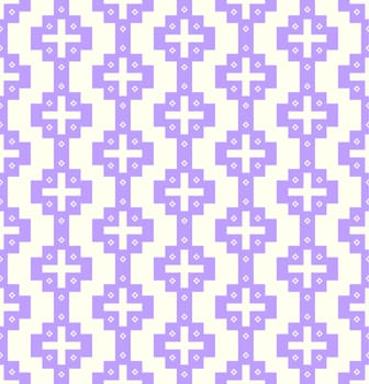 Purple plus sign and blossom pattern on pastel color. Sweet and vintage seamless pattern style for modern or graphic design