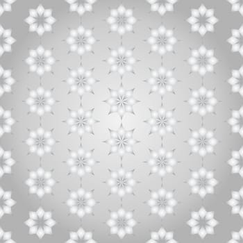 Silver modern classic bloom seamless pattern. Abstract blossom style for graphic and retro design.