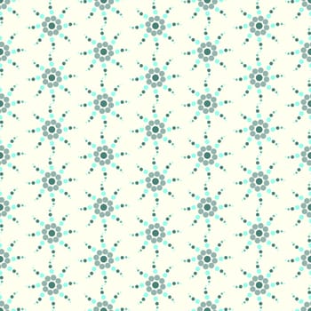 Turquoise circle flower seamless pattern on pastel background. Sweet and vintage pattern style for cute or modern graphic design