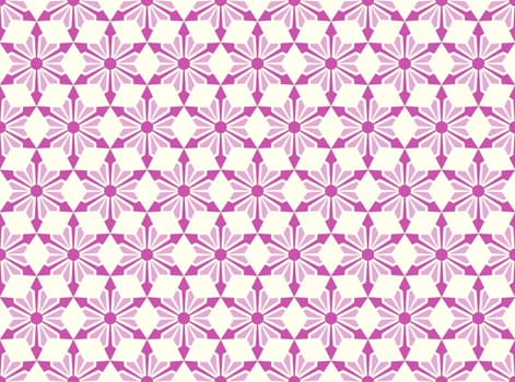 Purple modern star and circle and arrow shape seamless pattern. Fashionable flower for graphic or classic smart design