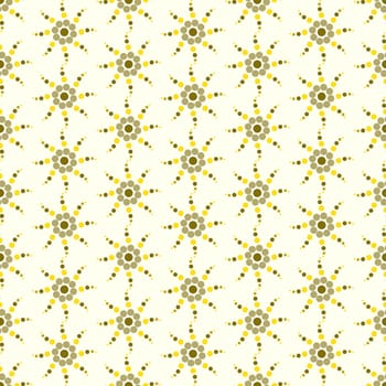 Yellow circle flower seamless pattern on pastel background. Sweet and vintage pattern style for cute or modern graphic design