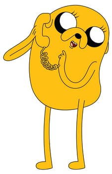jake the dog character adventure talking telephone illustration