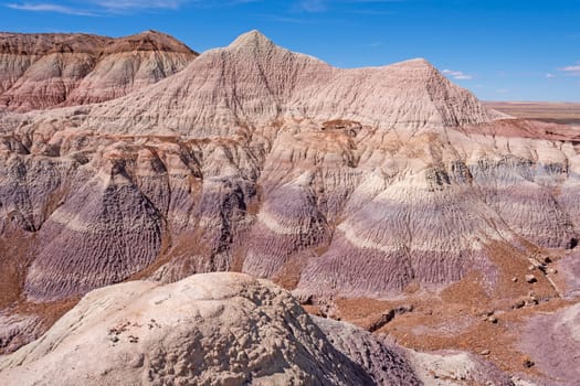 Colorful Eroded Hills in the Painted Desert in Petrified Forest National Park in Arizona