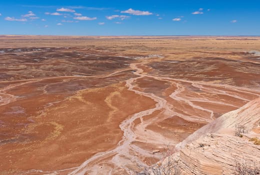 Colorful Outwash Plain in the Badlands in Petrified Forest National Park in Arizona