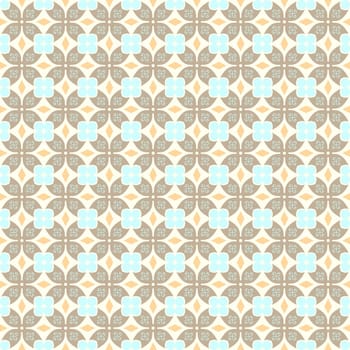Brown sweet claw of crab and circle and spiral and triangle pattern on pastel background. Vintage and modern seamless pattern style for retro or classic design