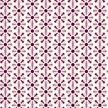 Dark red blossom pattern on pastel background. Sweet vintage bloom pattern style for retro or modern design