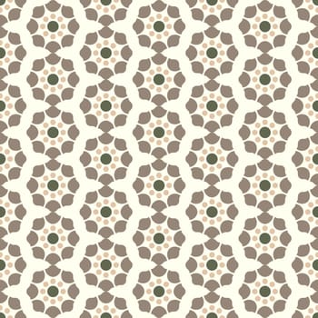 Brown modern and vintage flower pattern on pastel background. Retro blossom seamless pattern for classic or graphic design.