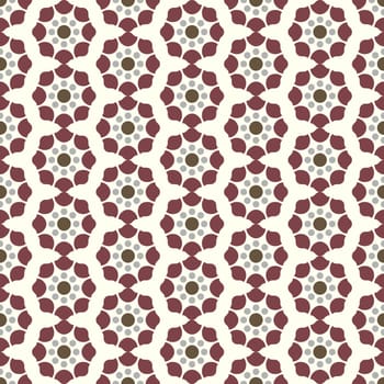 Dark red modern and vintage flower pattern on pastel background. Retro blossom seamless pattern for classic or graphic design.