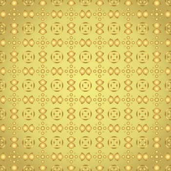 Gold curve cup and circle pattern on pastel color. Vintage and modern seamless pattern style for cute or graphic design