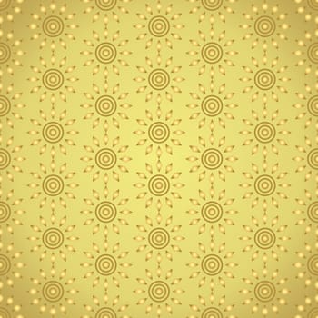 Gold rhomboid and circle pattern on pastel background. Modern and sweet seamless pattern style for graphic design