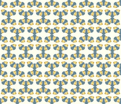 Gold curve blossom pattern on pastel background. Abstract and sweet vintage bloom seamless pattern style for cute and modern design