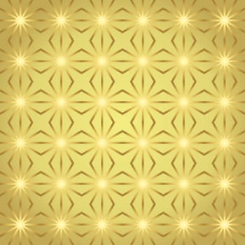 Gold rhombohedron or parallelogram pattern on pastel background. Retro rhomboid and circle seamless pattern style for classic or modern design