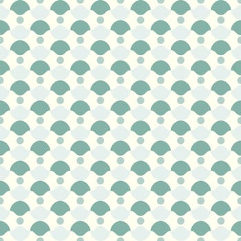 Green curve cup and circle pattern on pastel background. Retro and classic seamless pattern style for modern or graphic design.