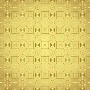 Gold geometric rounded corner rectangle and square and flower and circle and line pattern on pastel background. Sweet modern abstract seamless pattern for abstract or graphic design