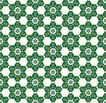 Green tulip blossom and spiral and general bloom pattern on pastel background. Retro and sweet seamless pattern style for classic or vintage design.
