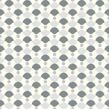 Gray curve cup and circle pattern on pastel background. Retro and classic seamless pattern style for modern or graphic design.