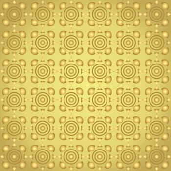Gold sweet circle and curve cup and small triangle pattern on pastel color. Abstract and vintage seamless pattern style for cute or modern design