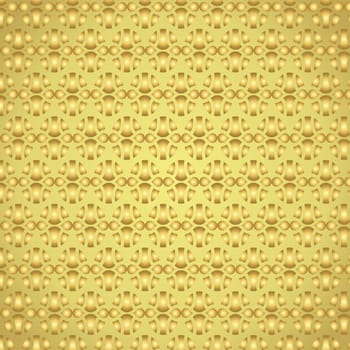 Gold easter eggs and bone shape and water drop pattern on pastel background. Vintage and sweet easter eggs pattern style for cute and lovely design