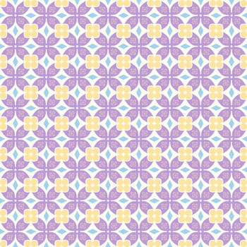 Violet sweet claw of crab and circle and spiral and triangle pattern on pastel background. Vintage and modern seamless pattern style for retro or classic design